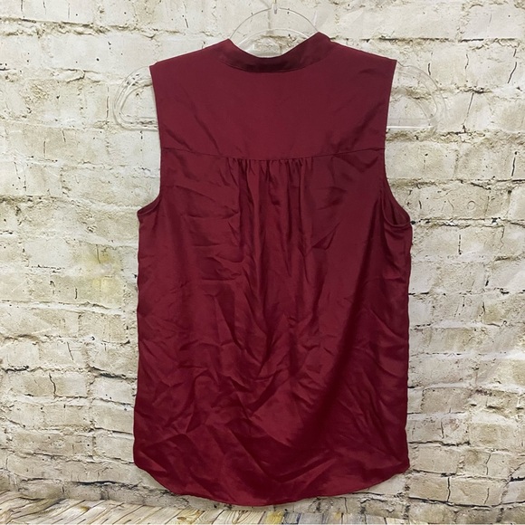 J Crew Burgundy Maroon Draped Pocket Front Tank Top - Picture 3 of 5